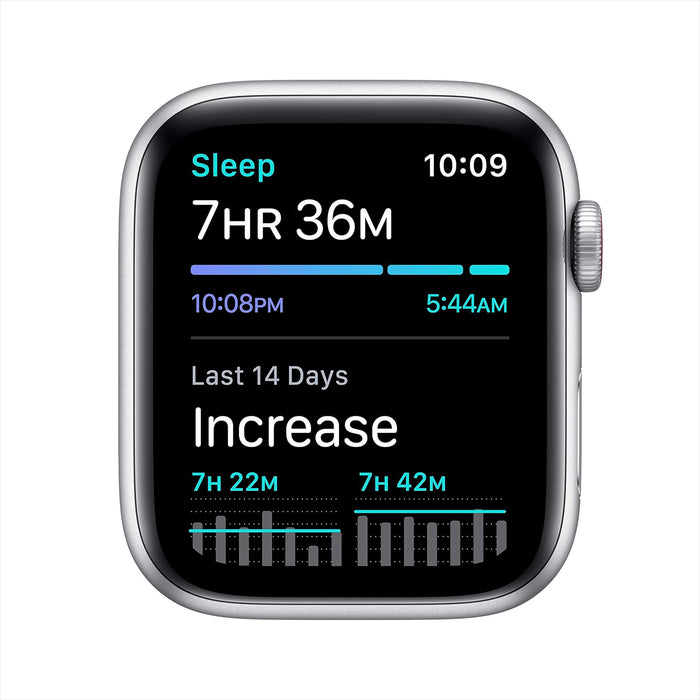 Apple Watch SE (GPS + Cellular, 44mm) - Silver Aluminium Case with White Sport Band