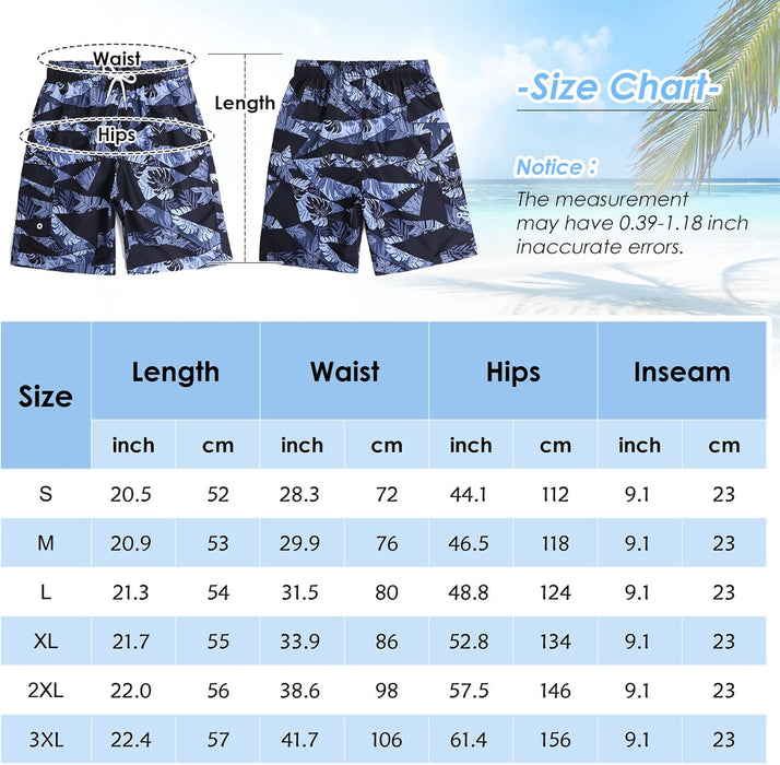 Maeau Men Swim Beach Shorts Quick Dry Swimming Trunks Drawstring Surfing Board Shorts