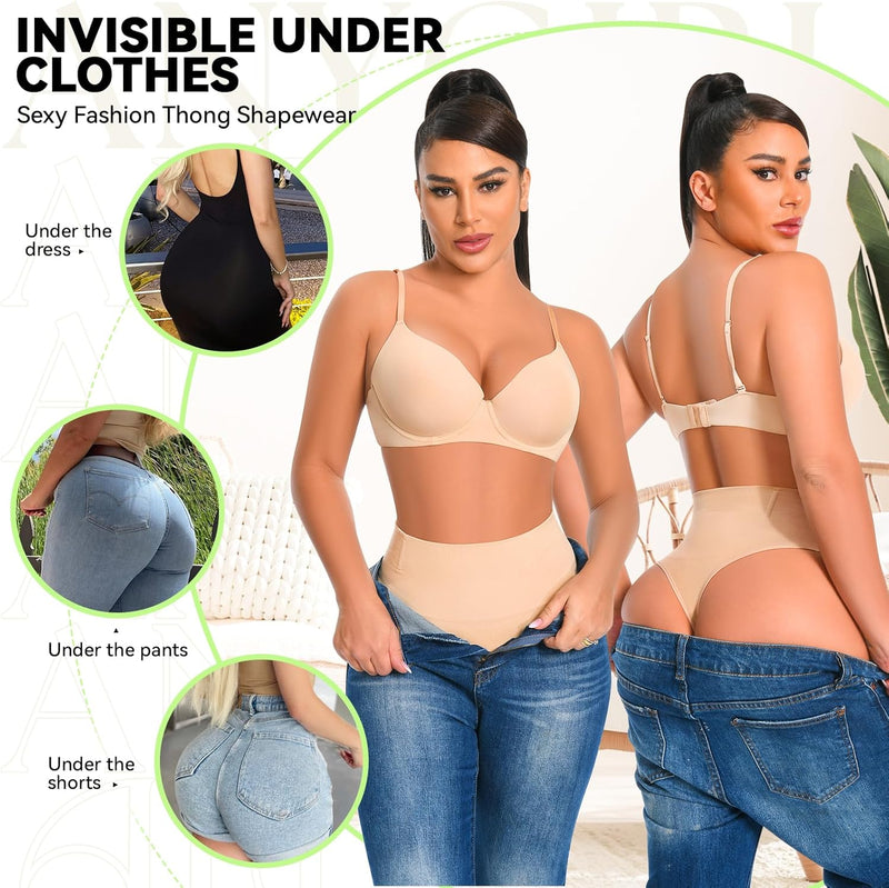 Tummy Control Thong Shapewear for Women Tummy Control Seamless Shaping Thong Underwear Body Shaper Panties