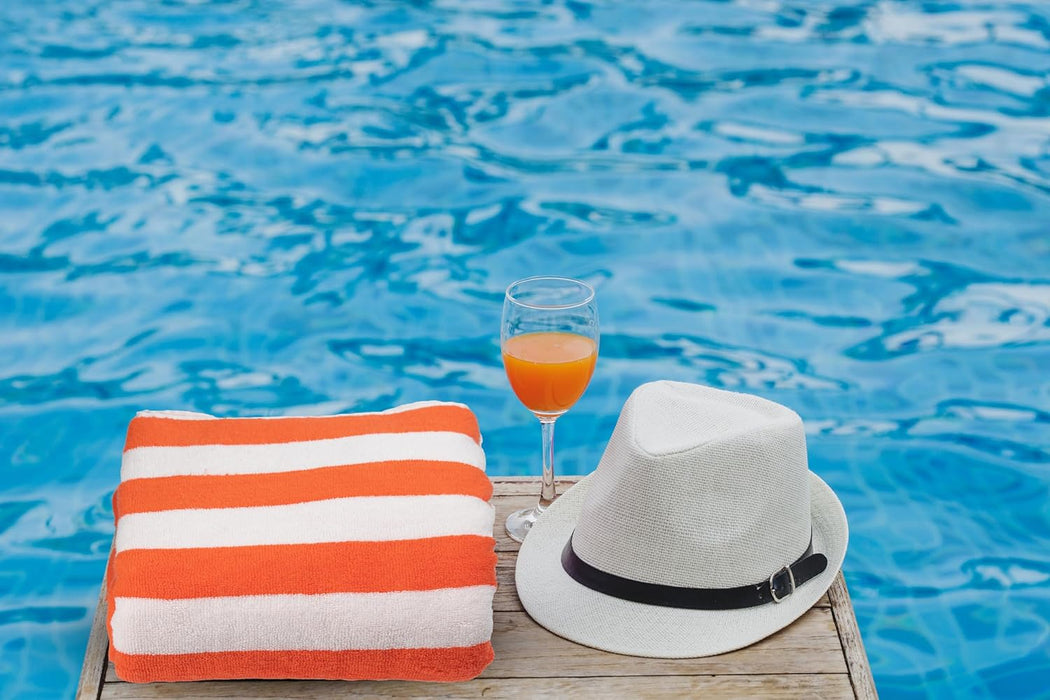Bliss Casa Oversized Beach Towels (2 Pack, 90x180 cm) - Extra Large 100% Cotton Summer Pool Cabana Stripe Highly Absorbent & Soft Towel (Beach Towel - 2PC, Blue)