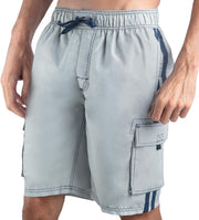 mens Pismo Swim Trunks (Regular & Extended Sizes) Swim Trunks - Silver