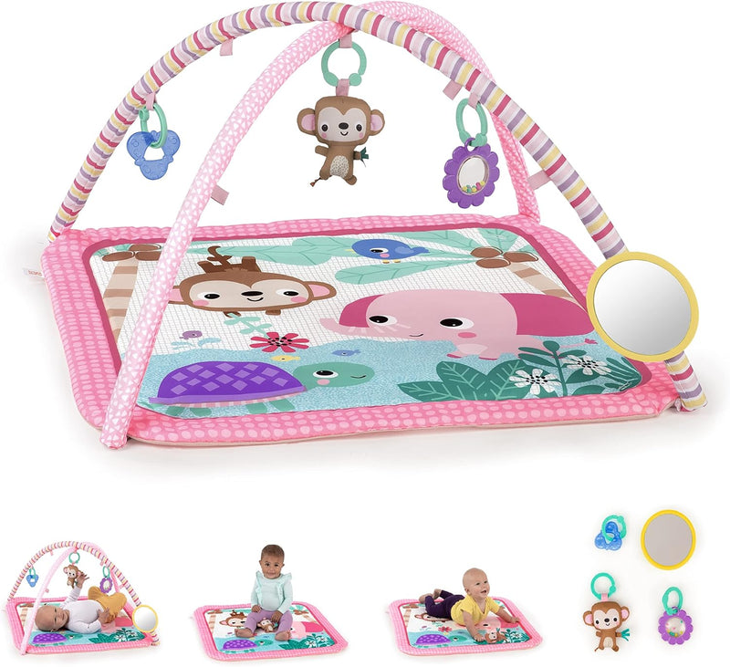 Bright Starts - Wild Wiggles FoldAway Activity Gym & Play Mat with Take-Along Toys, 0-12 months