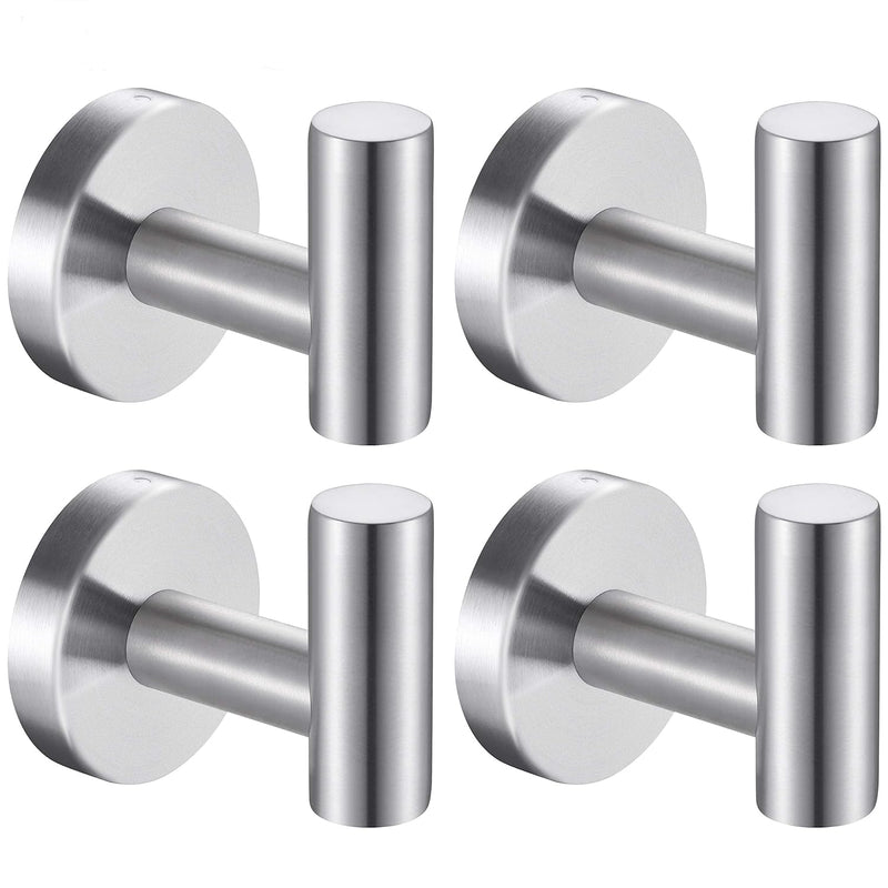 KASTWAVE Wall Towel Hooks Coat Hook Bathroom Matte Black Robe 304 Stainless Steel Heavy Duty Door Hanger Towel Robe Clothes Cabinet Closet Sponges Hook Bathroom Bedroom Kitchen Hotel Pool