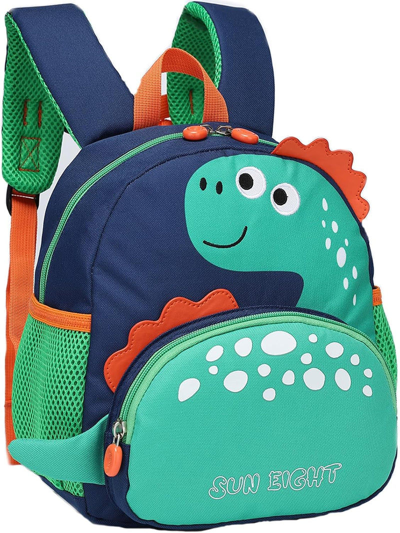 Toddler Backpack Dinosaur Preschool Bag for Boys Girls with Anti-Lost Leash, Cute Cartoon Kids Backpack for 2-6 Years Old, Lightweight Childrens Daycare School Bag SE22065 - Navy Blue Yellow
