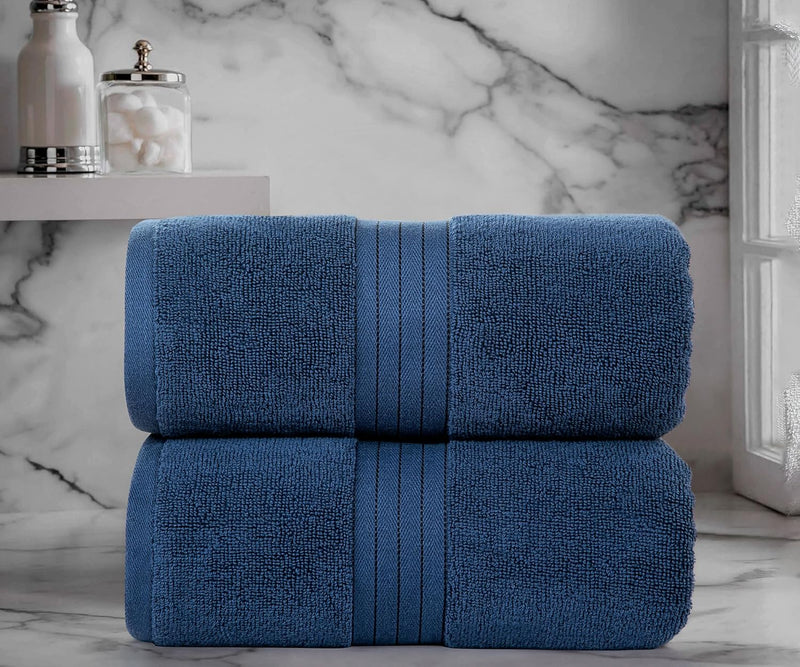 Bliss Casa Bath Towel Set 27 x 54 Inch (4 Pack) - 550 GSM 100% Cotton 20/D Quick Drying Highly Absorbent Thick Bathroom Towels - Soft Hotel Quality for Bath and Spa (Grey)