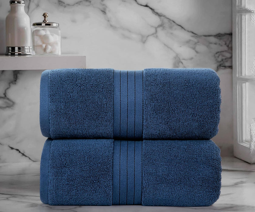 Bliss Casa Bath Towel Set 27 x 54 Inch (4 Pack) - 550 GSM 100% Cotton 20/D Quick Drying Highly Absorbent Thick Bathroom Towels - Soft Hotel Quality for Bath and Spa (Grey)