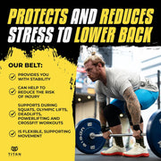 Titan Armour® Self-Locking Weight Lifting Belt | Weight Lifting Straps Included | Gym belt for Crossfit, Powerlifting, Deadlift, Olympic Lifts and Squats | For Men and Women | UK Brand