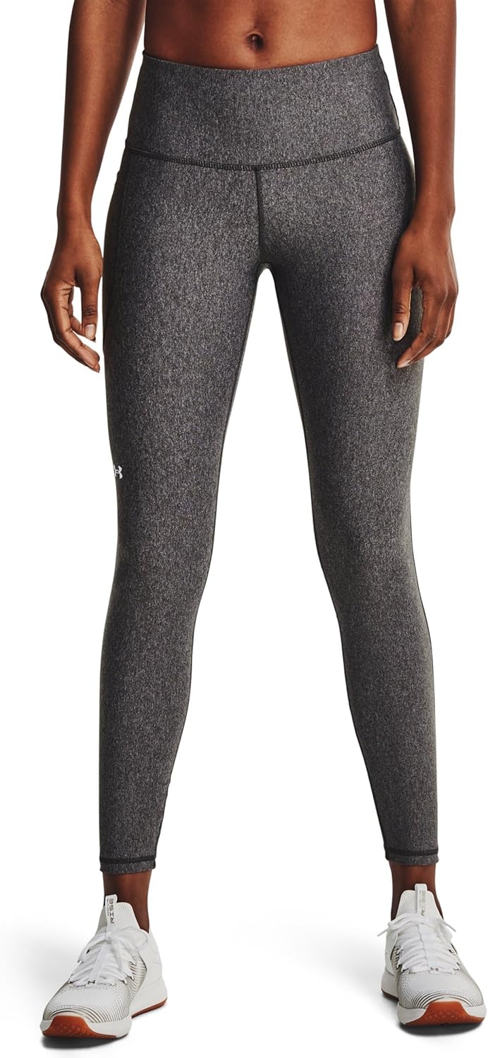 womens HG Armour HiRise Leg NS Compression Pants - Charcoal Light Heather / / White