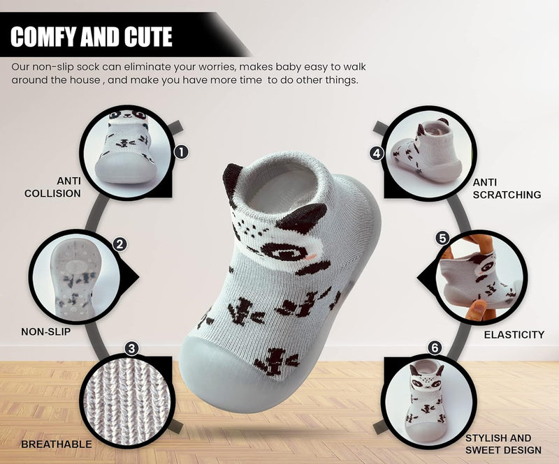 Dookeh Baby Sock Shoes Boys Girls First Walking Shoes Non-Slip Slippers Soft Sole Sneakers Toddler Infant Babygirl