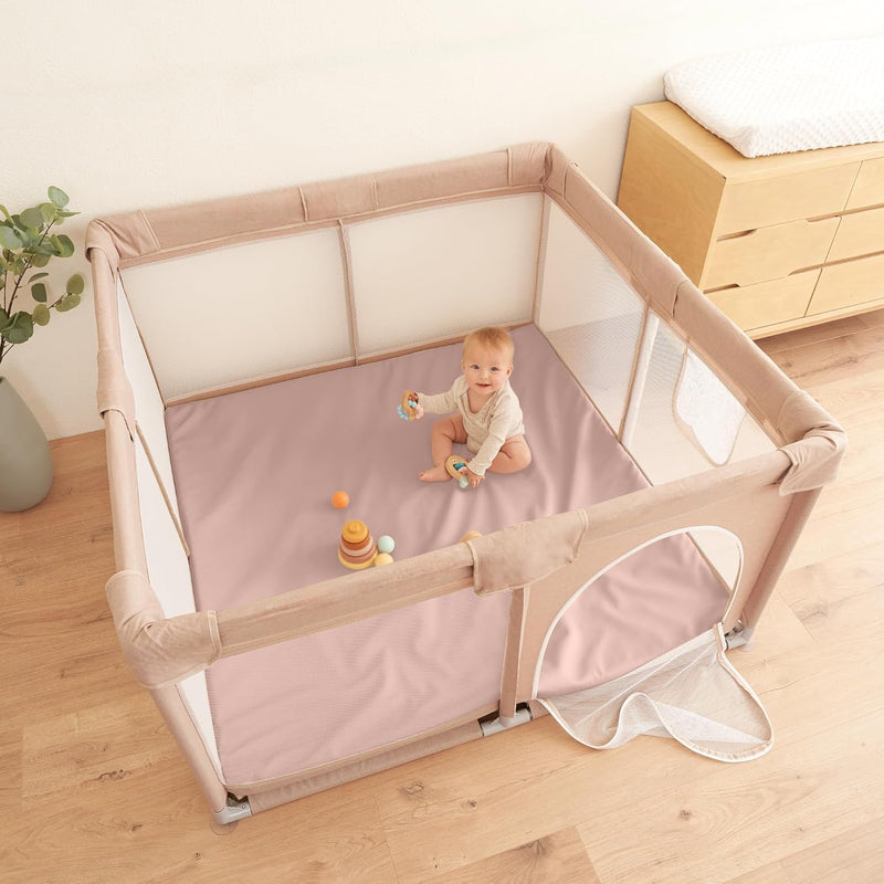Stylish Padded Baby Play Mat for Your Boy or Girl - Extra Thick & Super Soft Vegan Leather Floor Mat Creates A Safe Play Area for Little Ones - A Beautiful Playmat That Fits Nicely Into Any Playroom
