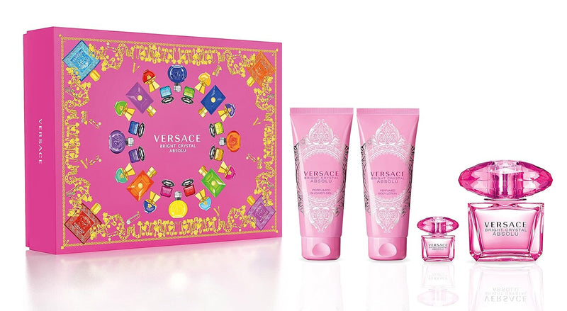 Versace Bright Crystal Absolu Eau De Parfum, 90 ml Gift Set