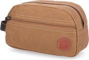 Men's Travel Kit Toiletry Bag Organizer, Canvas Travel Kit - Khaki
