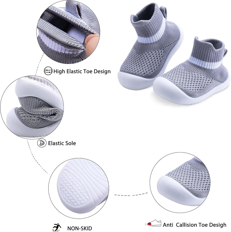 Baby Toddler Non-Skid Sock Shoes Indoor Slipper Breathable Cotton Mesh Lightweight Sole Infant Boy Girls Kids Children