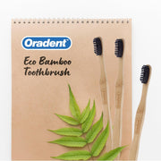 Eco Adult Bamboo Toothbrush Medium Black 1's Biodegradable Bamboo Handle Made with Plant-Based Filaments Gentle on Gums and Enamel BPA Free