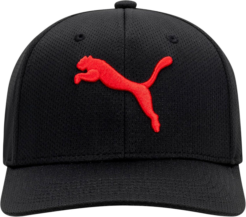 Men's Stretch Fit Cap - Black/Big Red