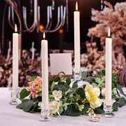 THE WHITE SHOP 12PCS-Candlestick Holders Bulk, Glass Candle Holders Set Clear, Crystal Taper Candle Holders for Wedding, Table Centerpiece, Home Decoration