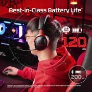HyperX Cloud III S Wireless Gaming Headset for Multi-Platform, 2.4GHz, Bluetooth, Battery Life up to 120 Hours 2.4GHz / 200 Hours Bluetooth, 53mm Angled Drivers, 10mm Detachable Mic, Black