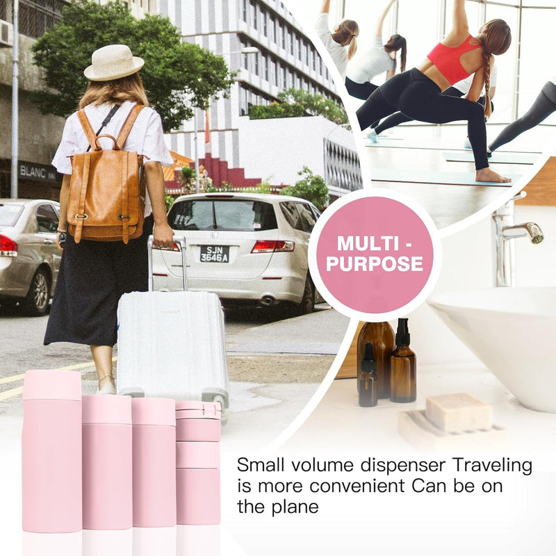NALACAL Travel Dispenser Bottles for Toiletries, 5 Pack Travel Size Containers, Leak Proof Refillable Travel Accessories for Shampoo Conditioner, Portable Travel Bottles with Clear Toiletry Bag