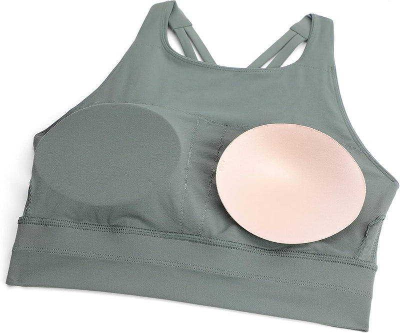 CRZ YOGA Womens Butterluxe Strappy High Neck Longline Sports Bra - Padded Criss Cross Back Workout Sports Bras Crop Tank Top