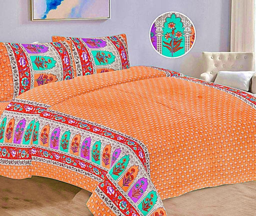 SUFAYA FAB Printed Indian Sanganer Cotton Premium Big Size Bedsheets for Modern Look(108x108) inches,Pillow (17x27) inches
