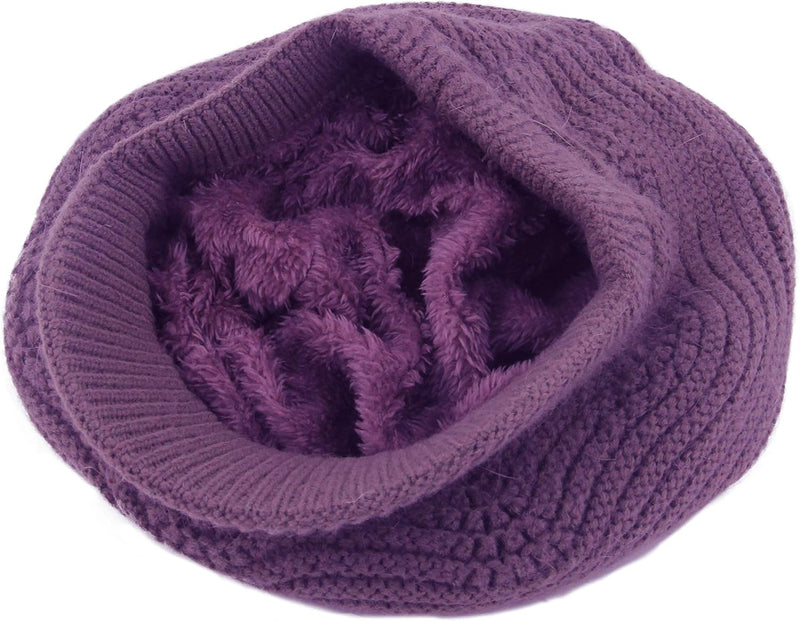 Muryobao Women's Winter Warm Slouchy Cable Knit Beanie Skull Hat with Visor