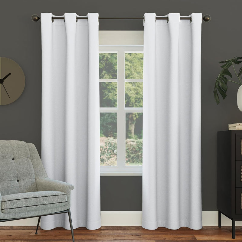 Sun Zero Easton Blackout Energy Efficient Grommet Curtain Panel, Pearl , 40" x 120" , 57796 - Dove White 101.6W x 160L cm (1 Panels)