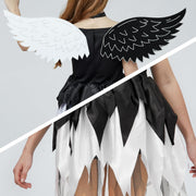 Spooktacular Creations Children's Twisted Angel Costume, Girls' Dress, Half Angel/Half Devil, Kids' Outfit Set for Halloween Party