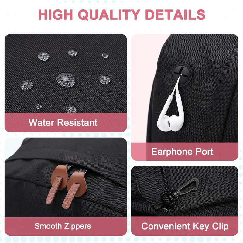 VASCHY Men's Backpack, Women's Waterproof School Bag, Boy Girl Computer 15.6 Inch Vintage for School, College, Work, Travel, Leisure