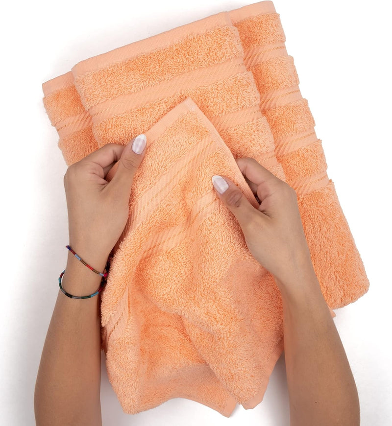 American Soft Linen GMSD 6-Piece 100% Turkish Genuine Cotton Premium & Luxury Towel Set for Bathroom & Kitchen, 2 Bath Towels, 2 Hand Towels & 2 Washcloths [Worth $72.95] - Rockridge Grey