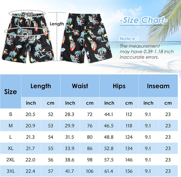 Maeau Men Swim Beach Shorts Quick Dry Swimming Trunks Drawstring Surfing Board Shorts