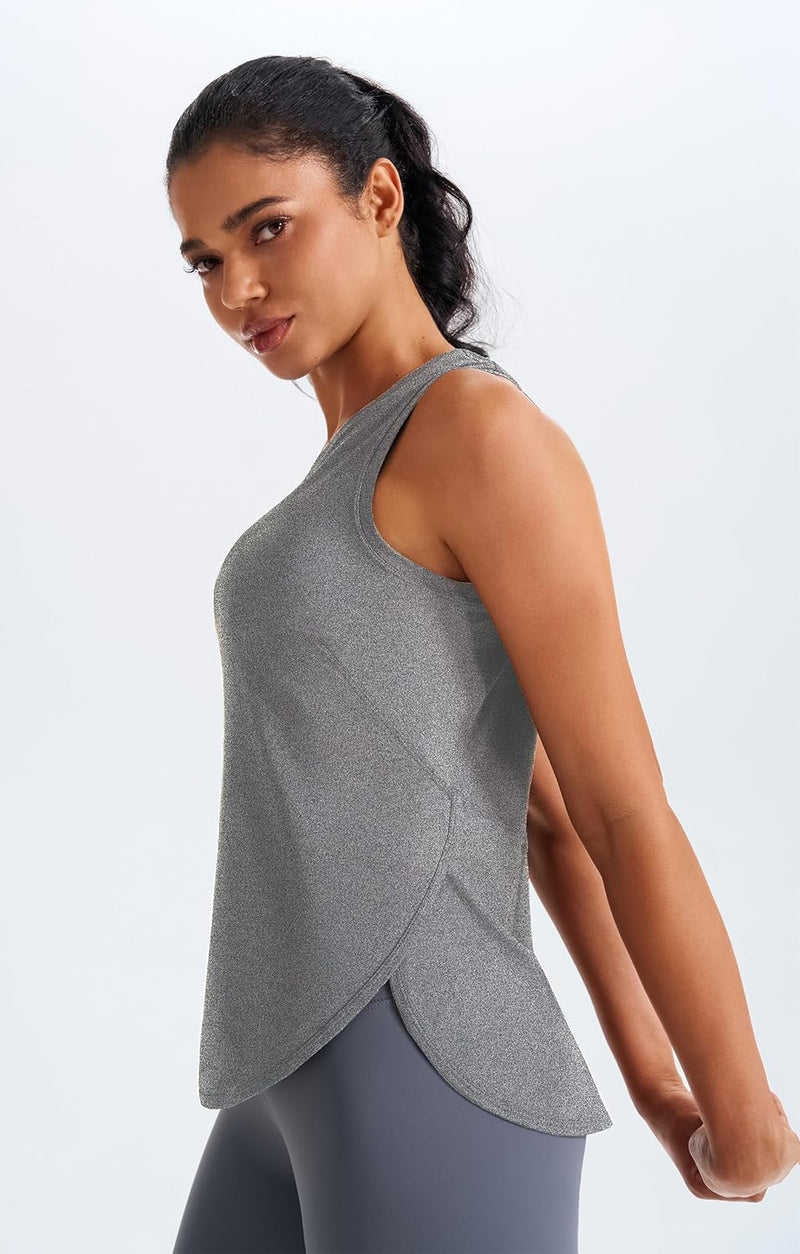 JOYSPELS Ice Silk Workout Tank Tops for Women Cool-Dry Sleeveless Loose Fit Yoga Shirts Athletic