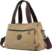 Hobo Handbags Light Nylon Crossbody Bag for Women, Multi Compartment Tote Purse Bags - Khaki - Medium