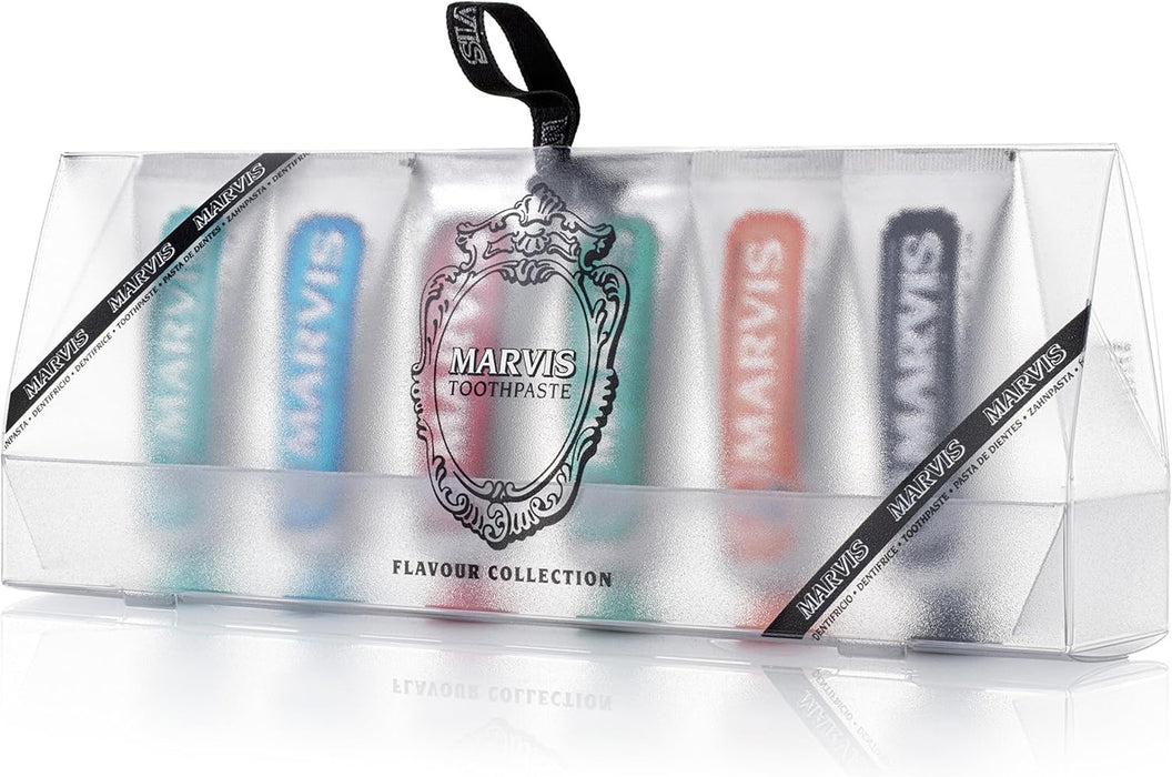Marvis Toothpaste Flavour Collection, 25ml (Pack of 6), Travel Size Toothpaste, Sensational Flavours for a Long-Lasting Freshness