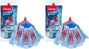 3action Supermocio Floor Mop with a Stick, Versatile, Red Spot Eraser, Blue Microfibre, 3d Red Spots, 14 X 7 X 157 Cm - 27 x 27 x 6,5 cm (Pack of 2) 3 Action Mop - Refill