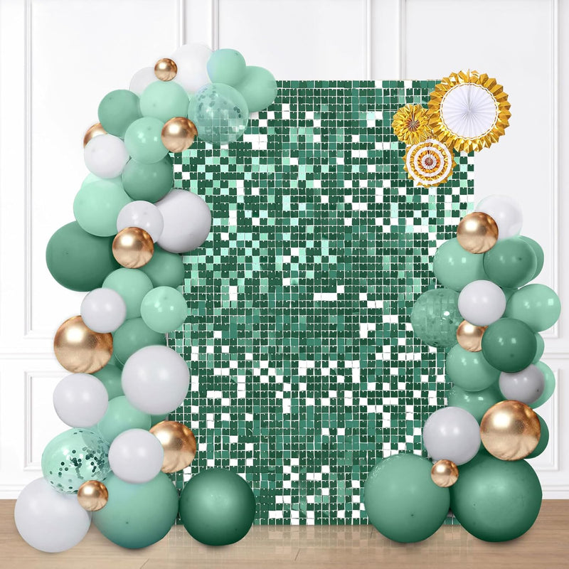 LuoluoHouse Shimmer Wall Panel Sequin Backdrop Panels 12 Packs-Iridescent Silver Backdrop for Graduation Anniversary Backdrop Wall Backdrops Engagement Decoration