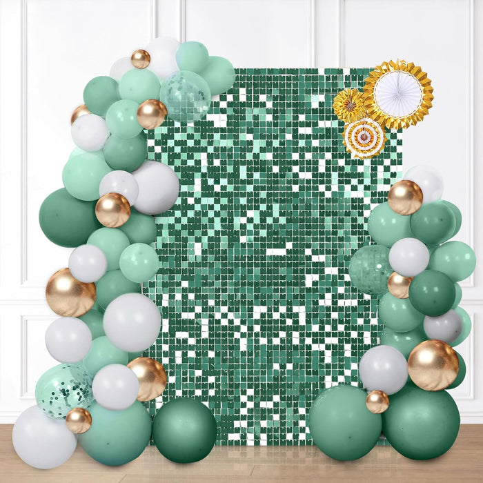 LuoluoHouse Shimmer Wall Panel Sequin Backdrop Panels 12 Packs-Iridescent Silver Backdrop for Graduation Anniversary Backdrop Wall Backdrops Engagement Decoration