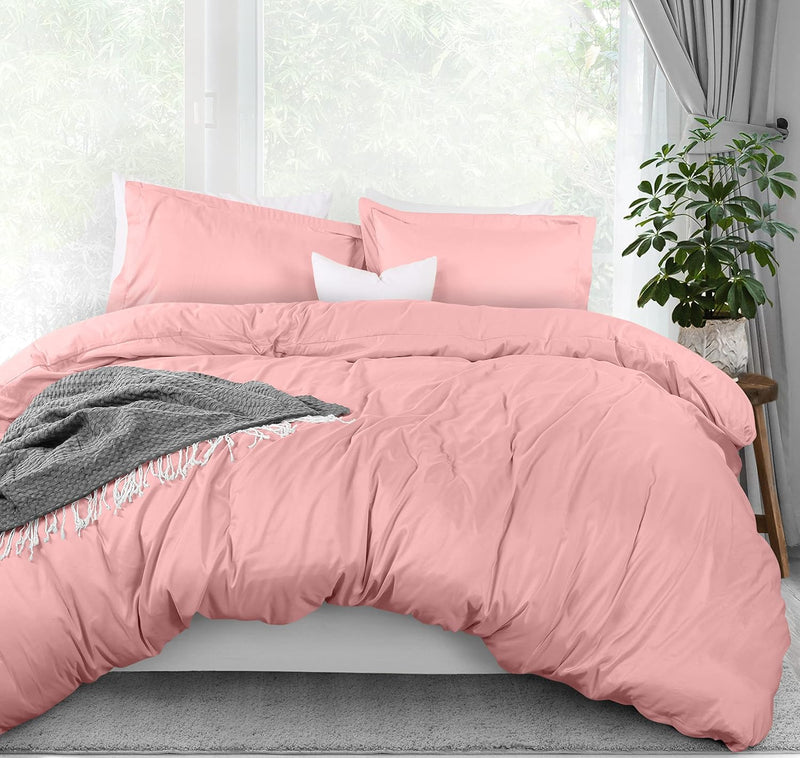 Utopia Bedding Duvet Cover Twin Size Set - 1 Duvet Cover with 1 Pillow Sham - 2 Pieces Comforter Cover with Zipper Closure - Ultra Soft Brushed Microfiber, 68 X 90 Inches (Twin/Twin XL, White) - Queen Pink