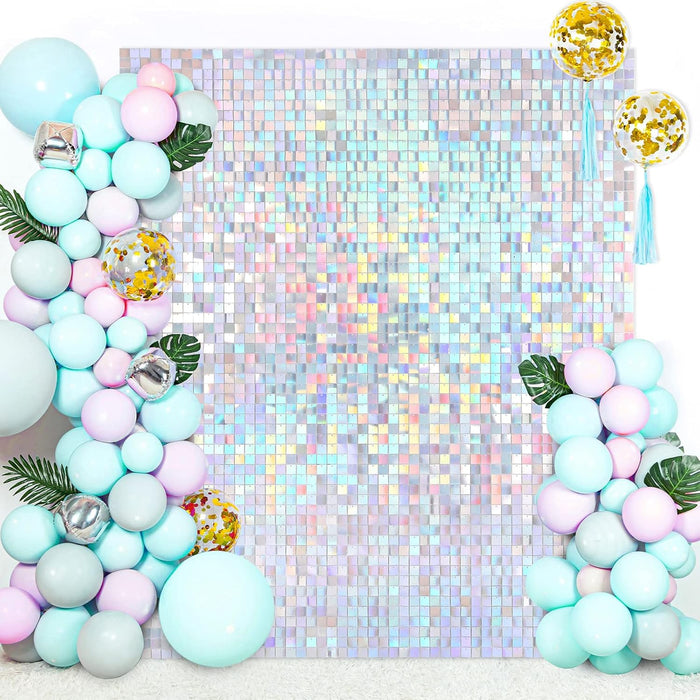 LuoluoHouse Shimmer Wall Panel Sequin Backdrop 36 Panel Birthday Wedding Background Decoration Walls Anniversary Engagement Decorations
