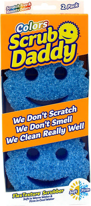 Colors Washing Up Sponge, Cleaning Sponges in Multipack, Texture Change, Scratch-Free Dirt Eraser Sponge for the Kitchen, Odour-resistant, Kitchen Sponge Dishwasher Safe - Pack of 2, Blue - blue 2er Pack