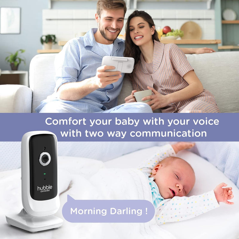 Hubble Nursery View Premium Twin Baby Monitor 5" Split-Screen Display, 2 Cameras, 2-Way Talk, Infrared Night Vision, Digital Zoom, Temp Sensor, 300m Range, Lullabies, Works with HubbleClub App