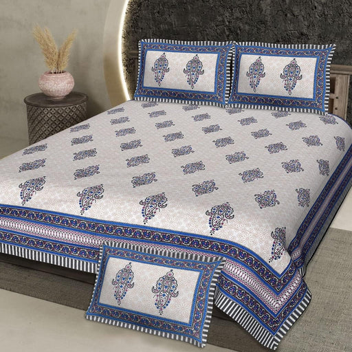 SUFAYA FAB Printed Indian Sanganer Cotton Premium Big Size Bedsheets for Modern Look(108x108) inches,Pillow (17x27) inches