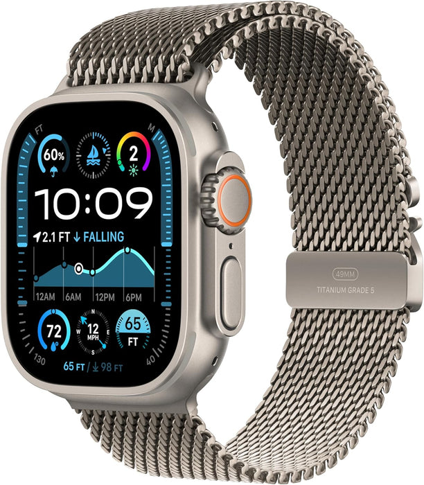 Apple Watch Ultra 2 GPS + Cellular 49mm Smartwatch, Sports Watch with Black with Rugged Titanium Case with Black Ocean Band. Fitness Tracker, Precision GPS, Extra-Long Battery Life