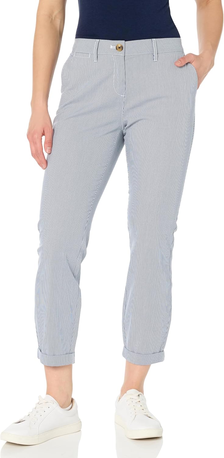 womens Montauk Chino Pants Pants - Blue/White