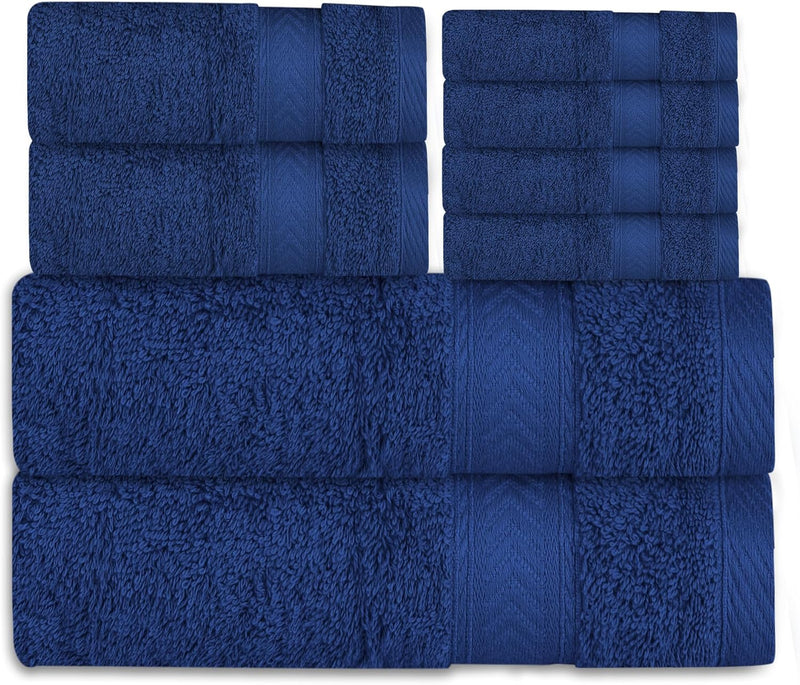 Cannon Bath Towel, 70x140 cm, 8 Piece Set, 2 Piece of 70x140cm bath towel, 2 Piece of 41x71cm Hand Towel & 4 Piece of 33x33cm Wash Cloth,100% Cotton for Bathroom, Spa & Gym (LINEN)