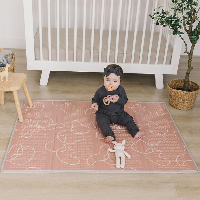 Bubba Bear Baby Mat Children's Mat Baby Play Mat 180 x 200 x 1 cm, Reversible and Non-Toxic Thick Foldable Waterproof Foam Children's Rug, Crawling Mat Play Rug (90 x 120 cm, Beige)