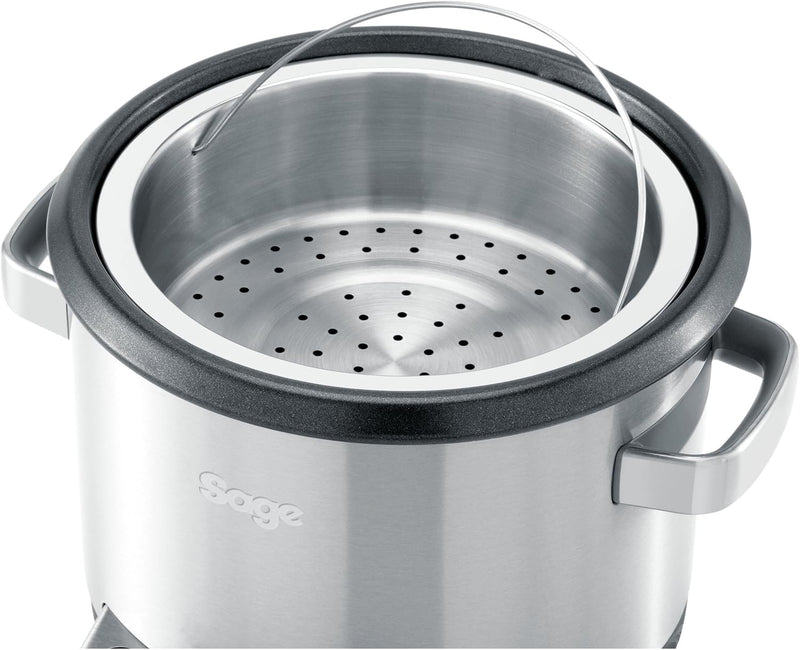 Sage - The Risotto Plus Multi-Cooker – 3.7L, 6 in 1: Risotto, Rice, Steam,Sauté,Sear,Slow Cook – Brushed Stainless Steel, Non-Stick Bowl - UAE Version, 2 Year Manufacturer Warranty