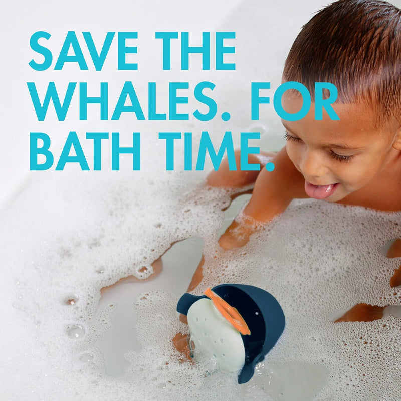 Boon Chomp Whale Bath Toy - Interactive Baby Bath Toys for Sensory Fun - Sensory Toddler Toys for Bath Time - Baby Gifts and Stocking Stuffers - Ages 12 Months and Up - Navy Whale