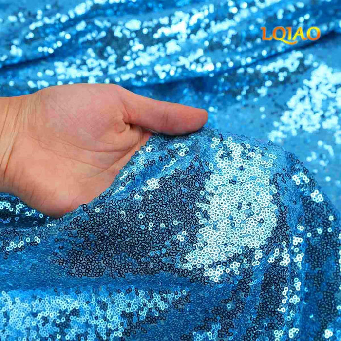 LQIAO 2 Panels Light Gold Sequin Backdrop Glitter Fabric for Wedding Birthday Parties Shimmer Wall-2x8ft