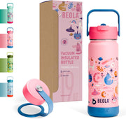 550ml Kids Water Bottle 18/8 Stainless Steel Double Wall Insulated thermo Bottle with Straw Lid and Wide Mouth, Hot Cold Liquids Sports School Bottle (19oz, Dino Dreams) - 550ML Unicat Magic