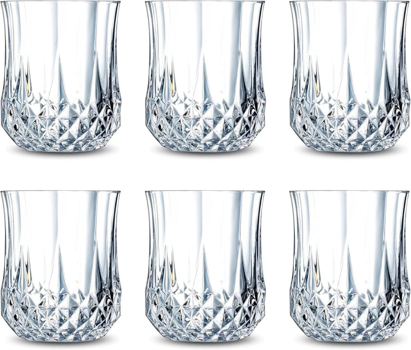 FEELINGS 6 PCS Glass Tumbler Set by Addox Premium Drinking Glasses 240ml (Prism Wave) - Crystal Luxe